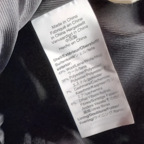 Madewell Womens Hollis Double Breasted Black White Peacoat Windowpane Check Sz L - Picture 7 of 7